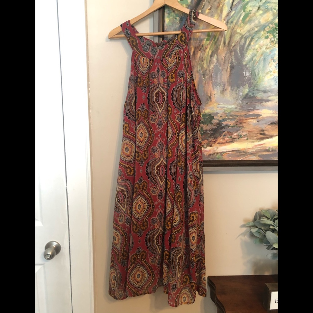 Halter Swing Dress with tied keyhole in back